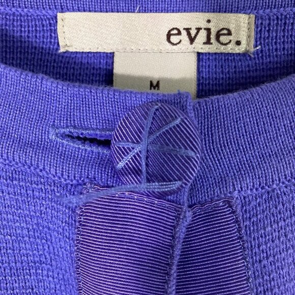 Womens Vintage Evie 3/4 Sleeve Button Cardigan Sweater Belt Detail Purple M Cott - Picture 9 of 9